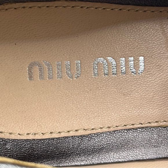 Miu Miu Calzature Donna Glitter Sneakers Charcoal Glitter White Sole 7 (37.5) - Picture 5 of 8